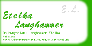 etelka langhammer business card